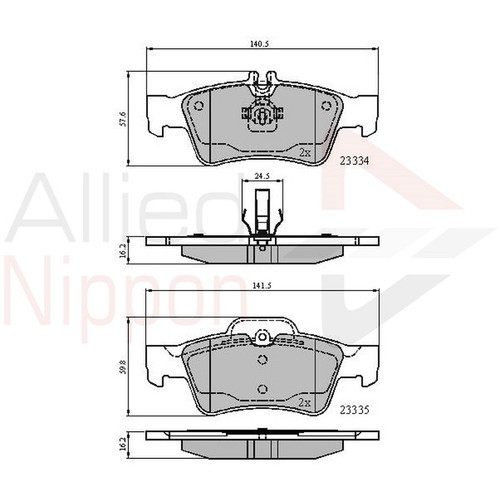 Brake pads set - for, mercedes