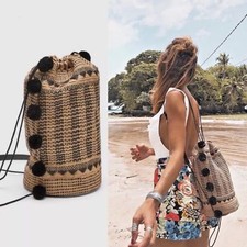 ZARA 2018 SUMMER HANDMADE POM POM DETAIL BACKPACK REF.2344/304