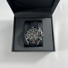 Rotary Aquaspeed Chronograph 100M Watch Black Dial Silicone Strap Boxed