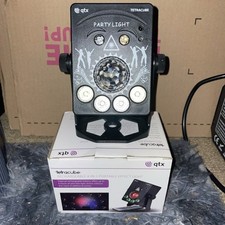 QTX Tetracube Compact 4 in 1 Disco DJ Party Light Laser Moonflower Wash Battery 