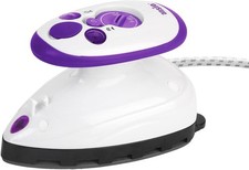 ANSIO Travel Mini Steam Iron Quilting Ceramic Soleplate Compact Purple/White