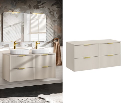 Double vanity unit beige - vanity,