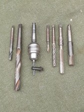 7 Morse Taper HSS Drill Bits + Drill Chuck + End Mill Bits Machinest Lathe Tools