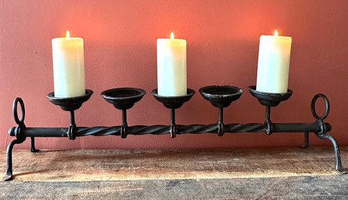Large rustic metal - large, candle