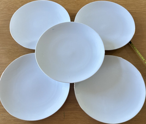 Ceramic white round dinner - white,