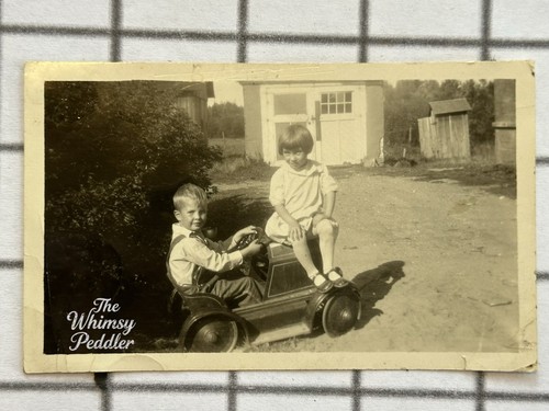 Vintage photo two children - photo,