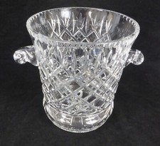 Large Irena 24% Lead Crystal Decorative Champagne Ice Bucket with Scroll Handles