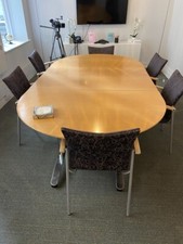MEETING CONFERENCE TABLE WITH 10 MATCHING  CHAIRS