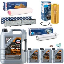 FOR BMW 330D M SPORT E91 FULL SERVICE KIT 8L LIQUI MOLY 5W30 BOSCH FILTERS PLUG