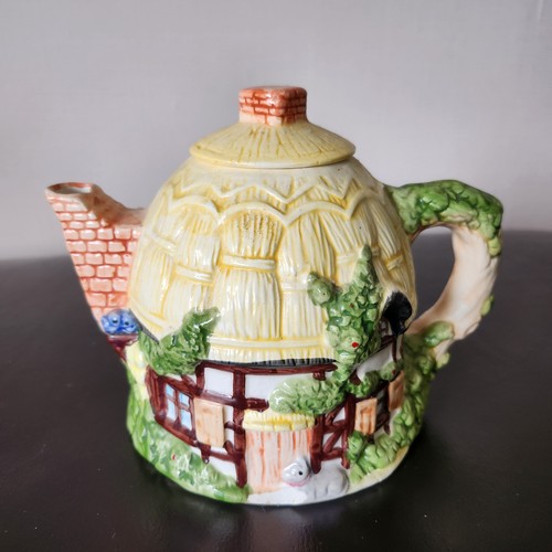 Ceramic thatched cottage - ceramic,