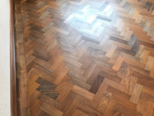 Reclaimed Teak Parquet Flooring Bespoke Bitumen Removed