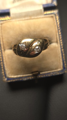 Antique diamond gypsy ring - antique,