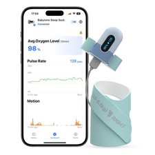 Infant Smart Sock Baby Sleep Monitor Tracking Heart Rate, SpO2 Level, Movement