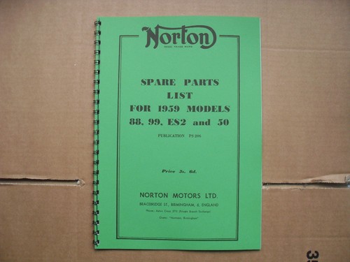 Norton parts book for - norton,