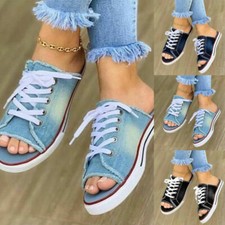 Women Peep Toe Backless Lace