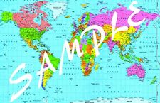 laminated Map of the World A1 political atlas physical poster print wall chart
