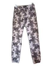 Jane Norman Black/White/Grey Floral Stretch Jeans UK 12R