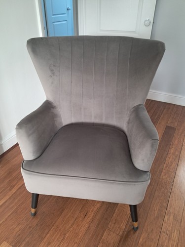 Contemporary grey velvet