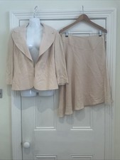 Ronit Zilkha Peach Suit - Size 14 - Jacket & Skirt - Button Detail