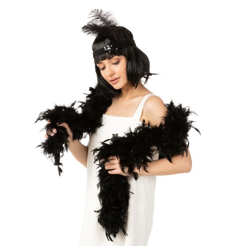 Black feather boa 180cm - 180cm, 85g