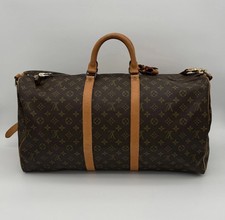 Louis Vuitton Keepall 55 Bandouliere Duffle Travel Bag Monogram Pattern Vintage