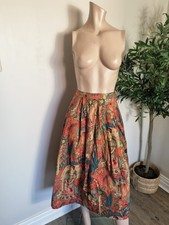 Frida Kahlo Hand Made Vintage Flare Skirt Appx 10 Knee Midi Retro MCM Boho Arty