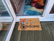 Welcome Mat Entrance Doormat Butterfly Design Coir/Rubber Rug 40cmx60cm