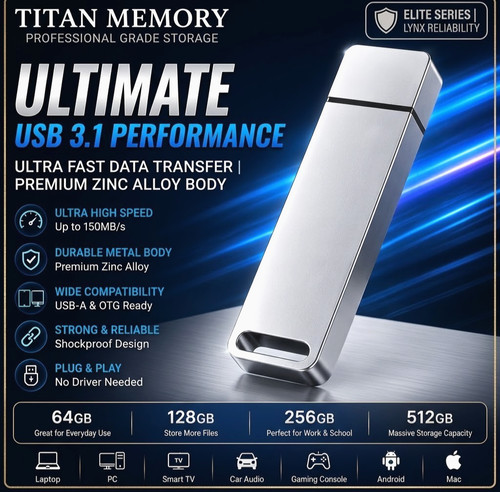 Metal mini usb flash drive - usb, 3.1