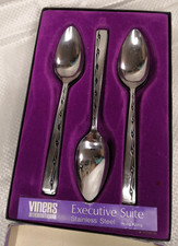 6 x Vintage Viners Executive Suite Serrated Edge Fruit Spoons (15cm) Boxed