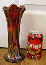 Vintage Fenton Carnival Glass Trumpet Vase – Iridescent Amethyst