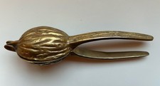 Vintage Heavy Brass Nutcrackers Walnut Shaped with Handles