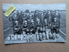 OLD PHOTO MEN FASHION FIRE BRIGADE HELMET HOSE UNIFORM SOCIAL HISTORY PS 388