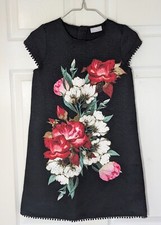 Matalan I Love Girlswear Black Floral Textured Dress Age 10 Years - NWOT