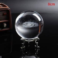 Crystal Ball 3D Glass Sphere Space Universe Solar System Home Decor Art Ornament