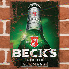 BECKS BOTTLE Metal Signs Man