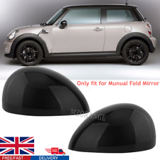 2x Gloss Black Wing Mirror Cover Cap Casings For Mini R55 R56 R57 R58 R59 R61 UK