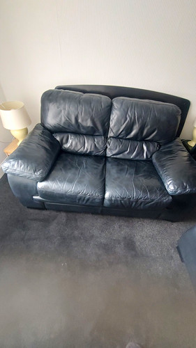 Reids leather seater sofa x2 - leather,