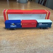Hornby R020 Freightliner Wagon Royal Mail P&O Metal Box Containers - OO Gauge