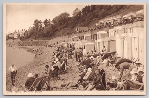 Lyme regis bathing beach - bathing,