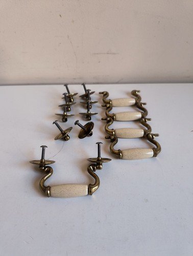 Vintage brass white ceramic - &,