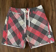 O’Neill Geometric Men’s Surfing Board Shorts, White/Black /Red- Size W31”