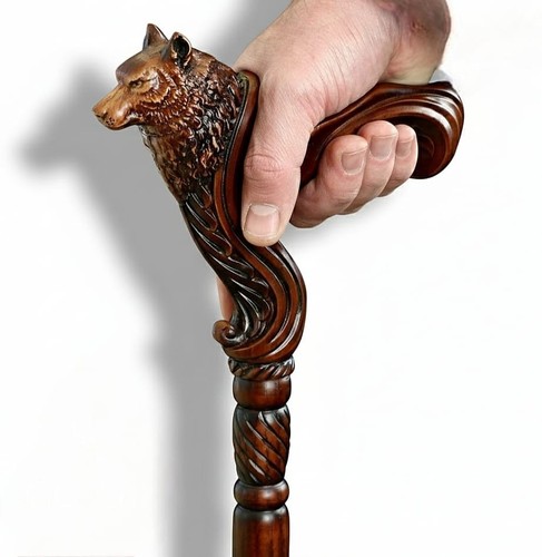 Hand carved wolf - wolf, wooden