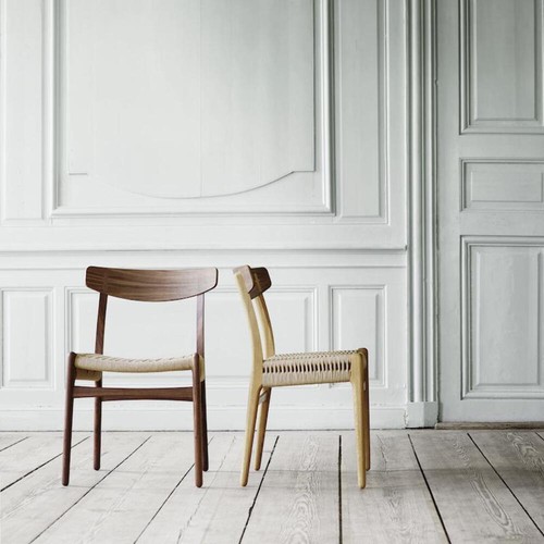 Hans wegner style oak rattan - wegner,