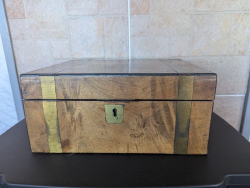 Antique victorian walnut brass - walnut,