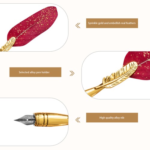 Quill pen and ink - quill,