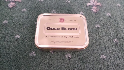 Vintage gold block pipe - block,