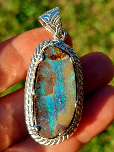 Boulder opal sterling silver - opal,