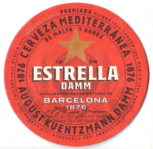 Estrella damm beer mat from - damm,