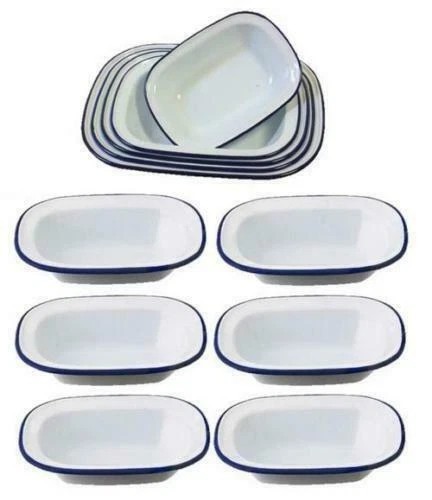 New enamel 16cm oblong steak - new,
