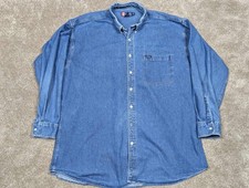 Vintage Chaps Ralph Lauren Denim Shirt Men’s 2XLT Long Sleeve Button-Up
